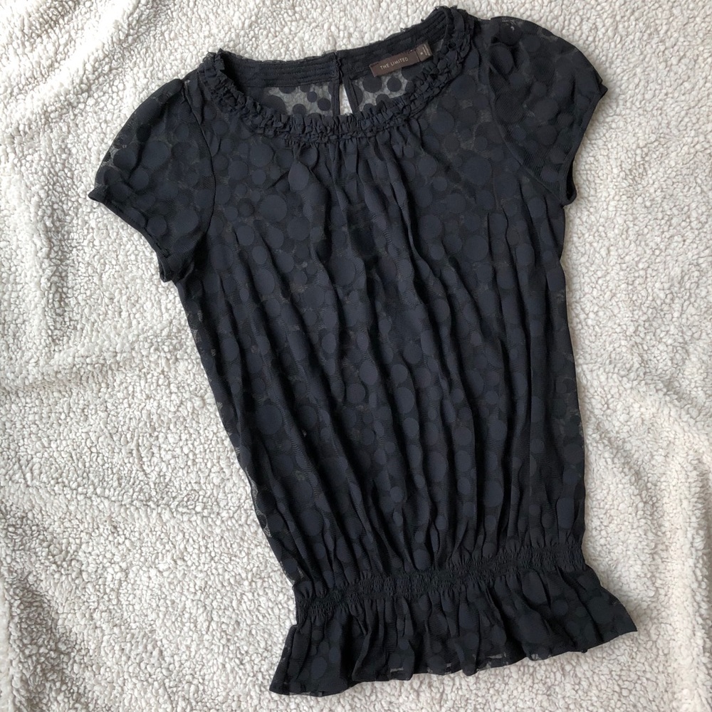 The Limited dots black sheer top